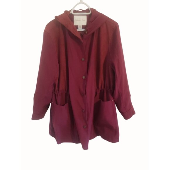 Coldwater Creek Women's Lightweight Hooded Jacket Maroon Size PXL - Picture 3 of 7